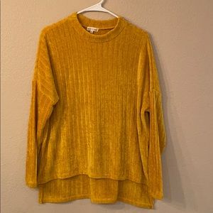 Yellow Faux Suede Long Sleeve